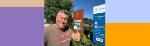 Hans Vanhaecke met de fiets bij Solvay